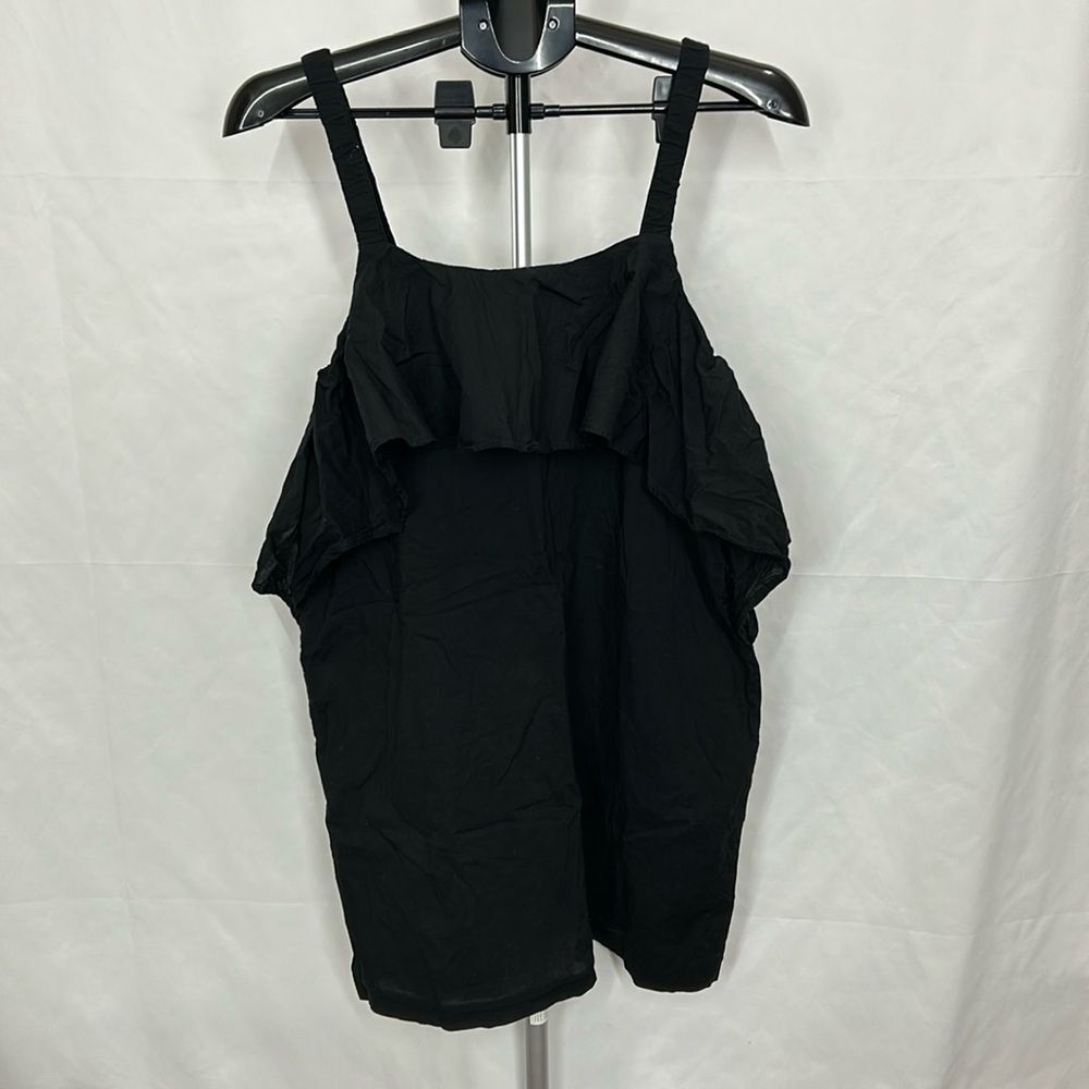 Bond-Eye Australia Black Ruffle Top Mini Dress Cover Up Sz 10